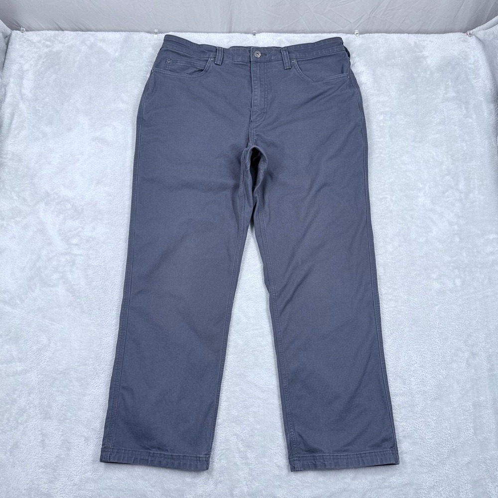 Duluth Trading Flex Fire Hose Relaxed Pants Mens 36x30 Gray 5-Pocket 62752